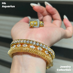 925 Silver & Zirconia Buckle Ring - Gold Plated Minimalist Statement Ring