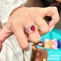 Candy Ring - Natural Rock Crystal Colorful Minimalist Ring for Women