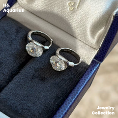925 Silver & Zirconia Floating Earrings - Luxury Minimalist Hoops for Women