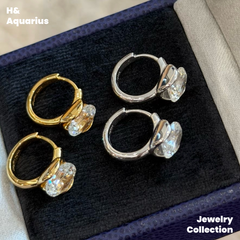 925 Silver & Zirconia Floating Earrings - Luxury Minimalist Hoops for Women