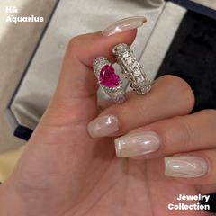 925 Silver & Zirconia Neon Party Ring - Luxury Minimalist Statement Ring for Women