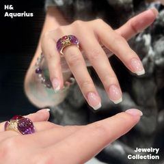 Purple Flow Ring - 925 Silver & Crystal Purple Luxury Minimalist Ring