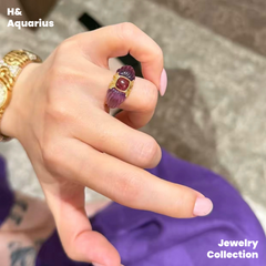 Purple Flow Ring - 925 Silver & Crystal Purple Luxury Minimalist Ring