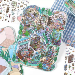 infeel mePET landscaping sticker My cabin fifth installment creative miniature three-dimensional fun DIY sticker