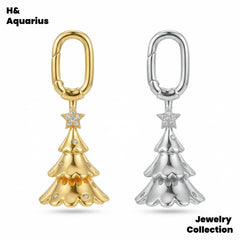 Copper Alloy & Zirconia Christmas Tree Pendant - Creative Bag Charm Keychain Decor