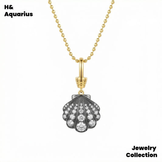 Pendant: 925 Silver & Zirconia Bubble Shell Necklace - Handmade Versatile Luxury Chain