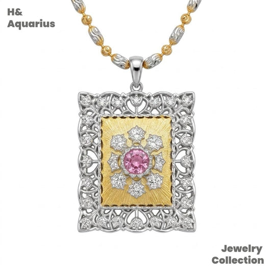 Pendant: 925 Silver & Zirconia Vintage Window Charm - Retro Minimalist DIY Necklace