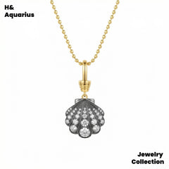 Pendant: 925 Silver & Zirconia Bubble Shell Necklace - Handmade Versatile Luxury Chain