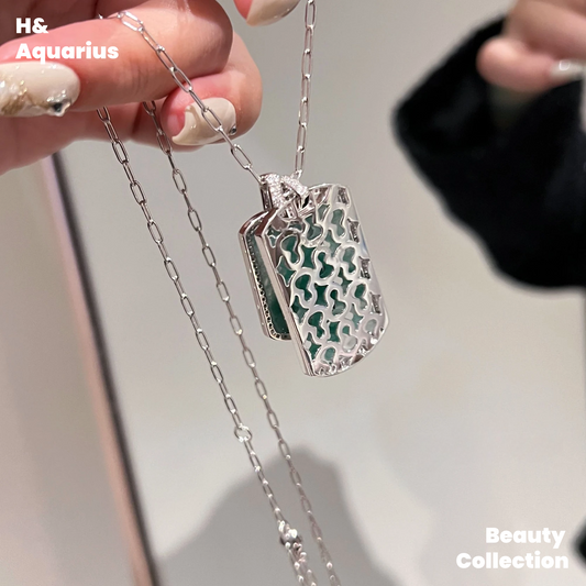 Landscape Wu Shi Pendant Necklace - Silver Plated Chinese Style Solitaire Jewelry with Certificate
