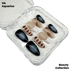 H&Aquarius SUMMER Collections 10PCS Handmade PressOn Nails REUSABLE 3D Gel fake nails acrylic press nails /Summer 2025 H&A-008