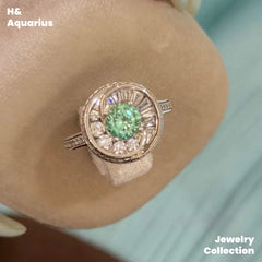 Synthetic YAG Mint Mambo Ring - 925 Silver Minimalist Luxury Fashion Ring
