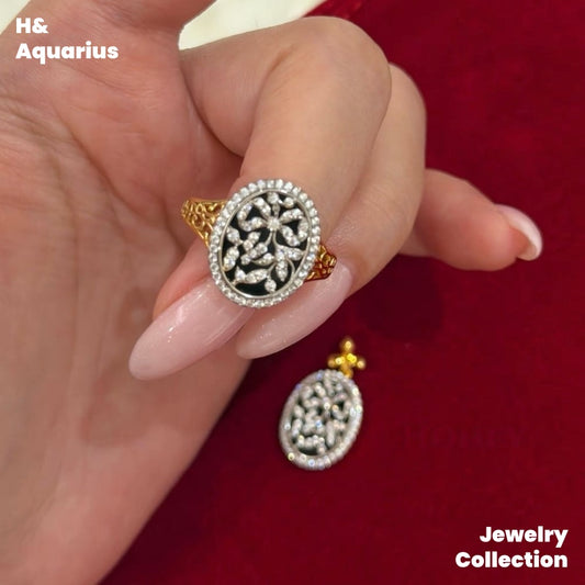 Dark Night Flower Ring - 925 Silver Agate Minimalist Luxury Ring