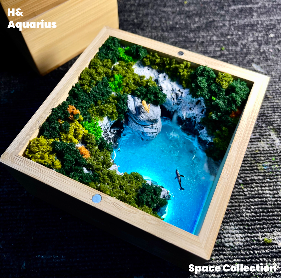 Wooden Box Whale Resin Art