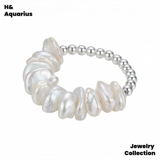 Baroque Love Letter Ring - Natural Baroque Pearl 925 Silver Ring Luxury Everyday Style