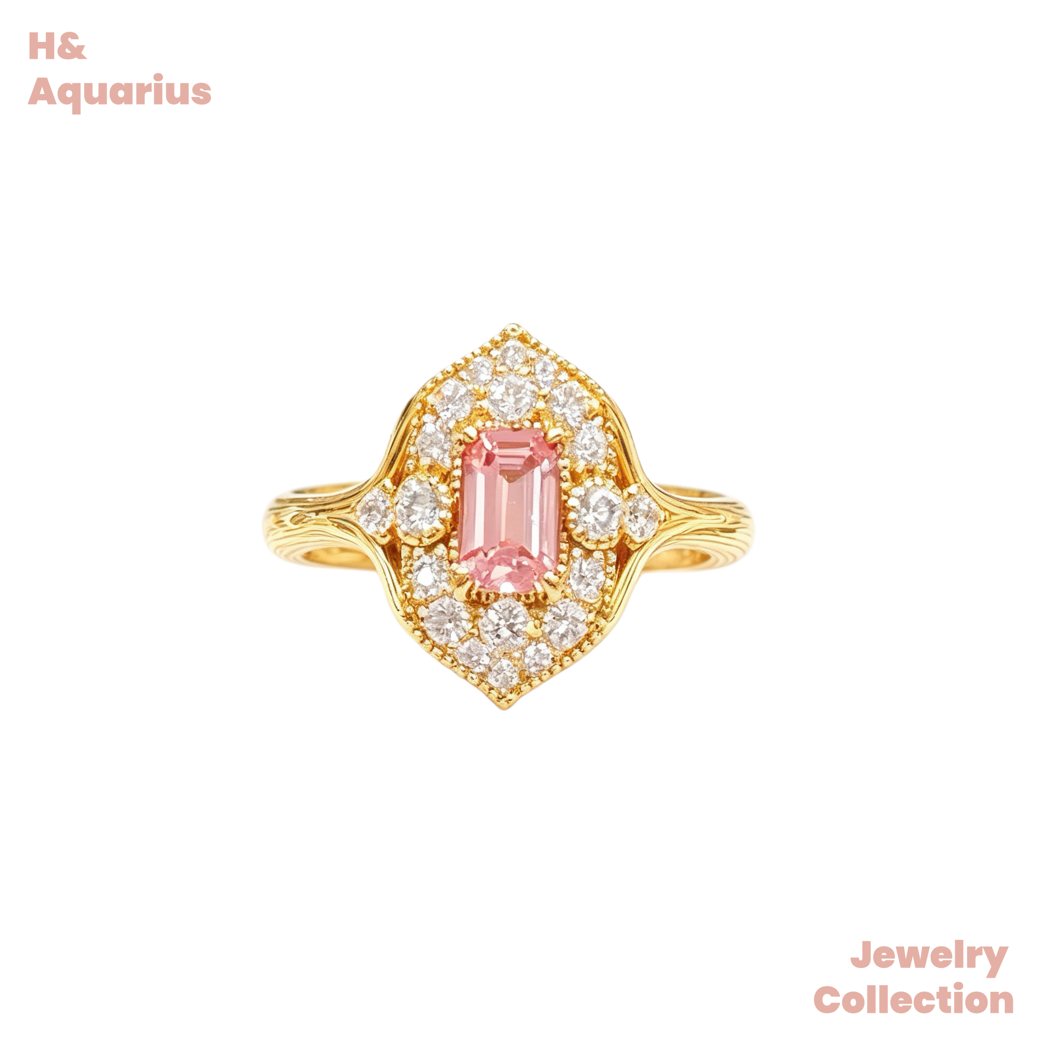 925 Silver & Zirconia Honey Gold Eave Ring - Minimalist Sweet Princess Style Stackable Ring