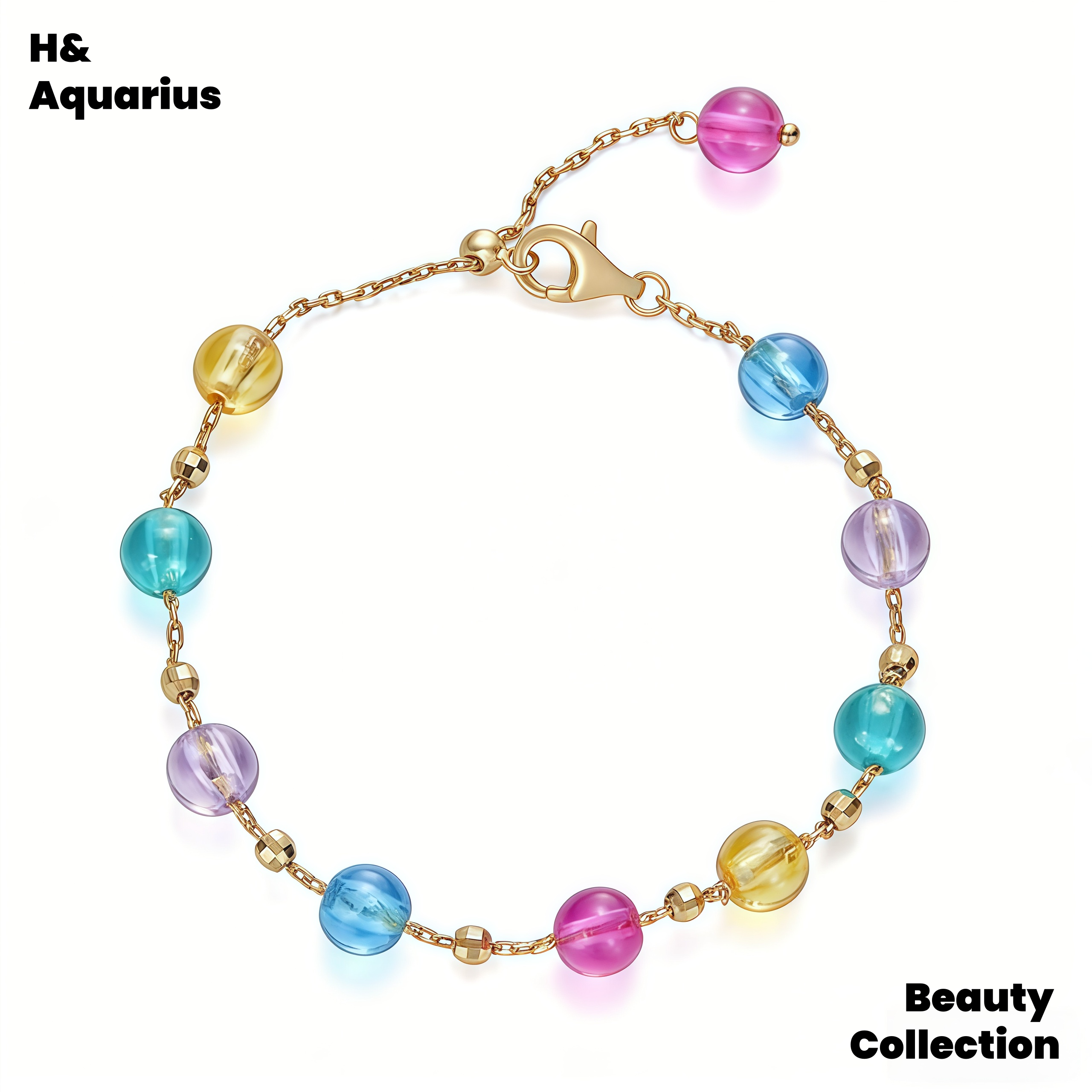 925 Silver & Zirconia Dopamine Bracelet - Colorful Summer Stackable Charm Chain