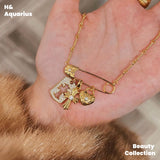 925 Silver Gold Zirconia Pendant Chain, Versatile DIY Necklace（Pendant chain is crafted from 925 silver with synthetic zirconia. This gold-toned necklace or collarbone chain is versatile and suitable for DIY styling）