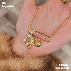 925 Silver Gold Zirconia Pendant Chain, Versatile DIY Necklace（Pendant chain is crafted from 925 silver with synthetic zirconia. This gold-toned necklace or collarbone chain is versatile and suitable for DIY styling）