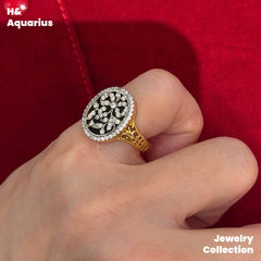 Dark Night Flower Ring - 925 Silver Agate Minimalist Luxury Ring