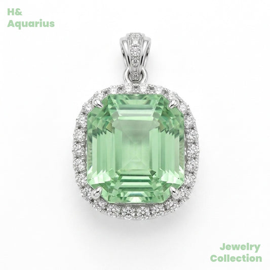 Synthetic YAG Mint Dew Jewelry - 925 Silver Lab-Created Spring Summer Minimalist Collection