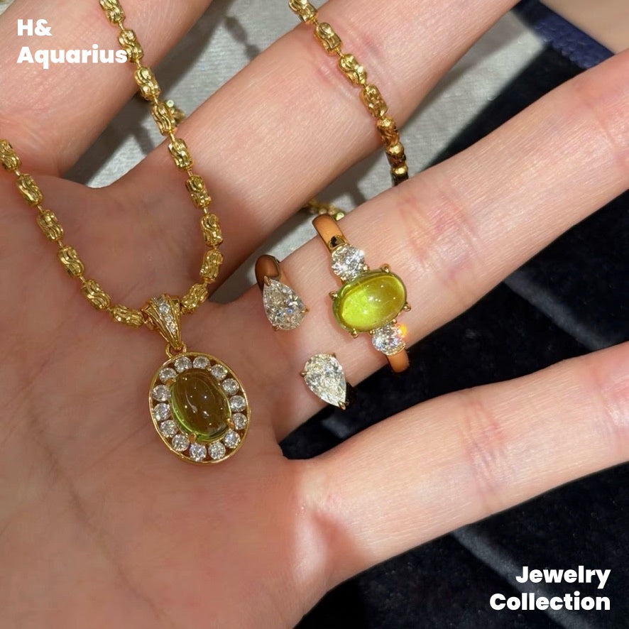 Green Shadow Star Ring - 925 Silver Peridot Minimalist Luxury Ring