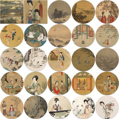 61 Pcs Chinese Antique Stickers Laptop iPad Luggage Stickers Waterproof Phone Case Creative Stickers