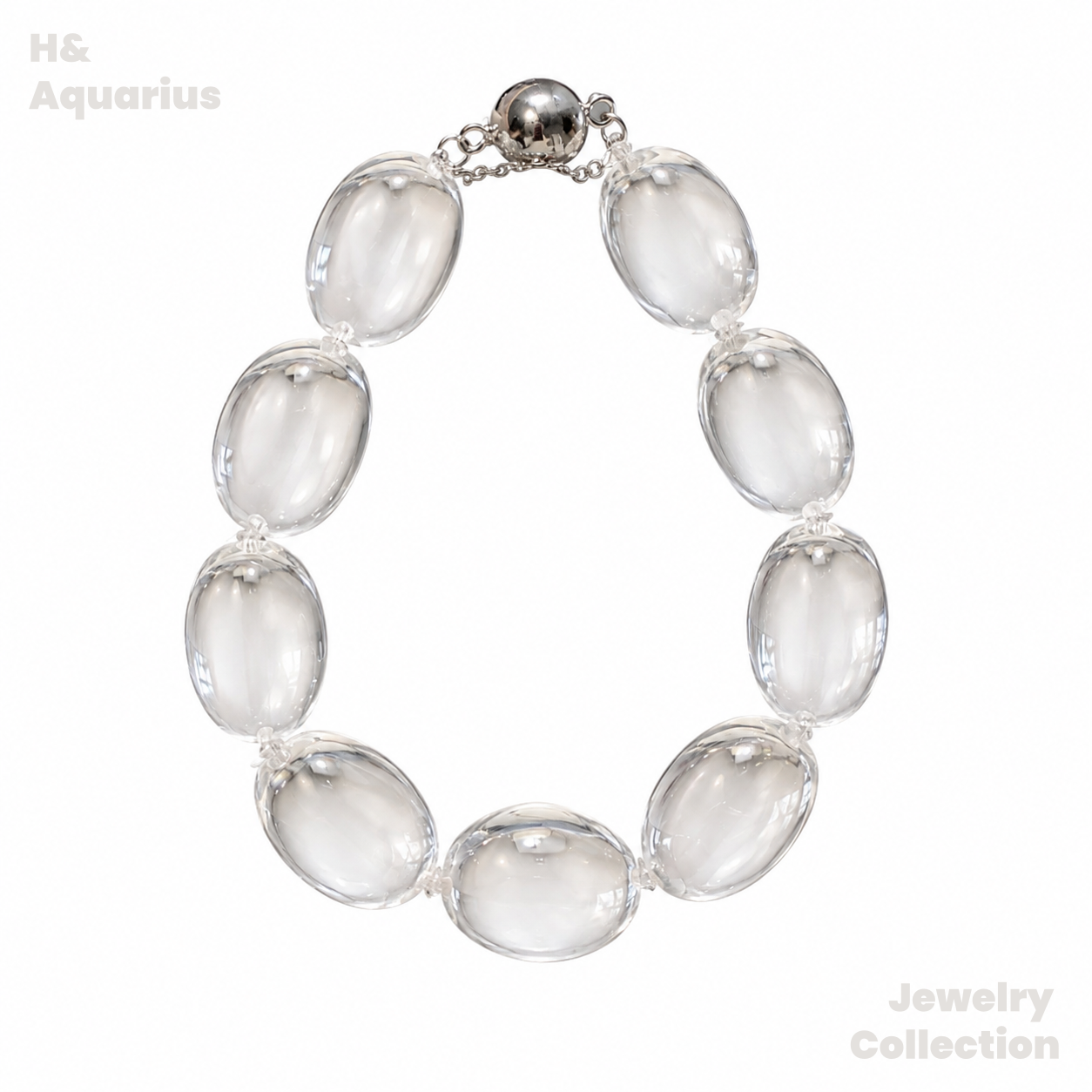 Ice Clear Rock Crystal Bracelet - 925 Silver Natural Minimalist Everyday Bead Chain