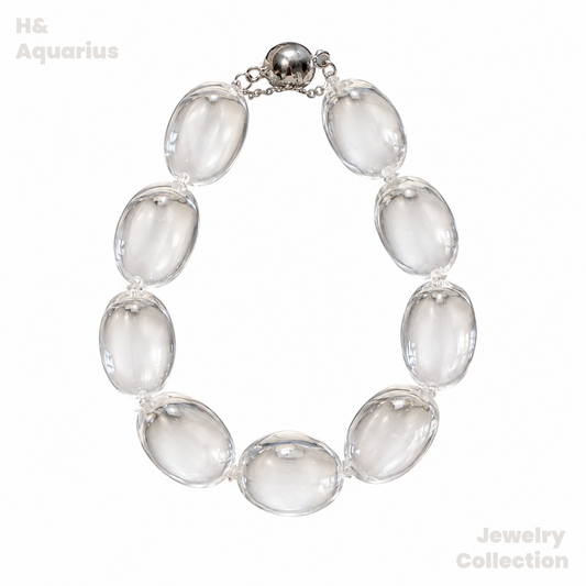 Ice Clear Rock Crystal Bracelet - 925 Silver Natural Minimalist Everyday Bead Chain