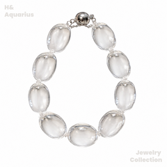 Ice Clear Rock Crystal Bracelet - 925 Silver Natural Minimalist Everyday Bead Chain