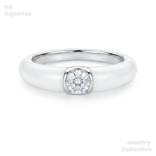 925 Silver Enamel Milky White Star Ring - Minimalist Luxury Statement Ring
