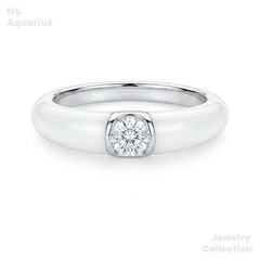 925 Silver Enamel Milky White Star Ring - Minimalist Luxury Statement Ring