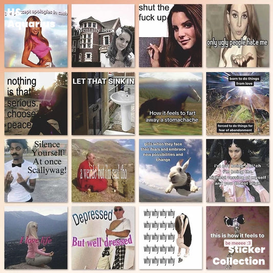 English meme sticker abstract emoticon sand sculpture meme DIY decoration self-paste