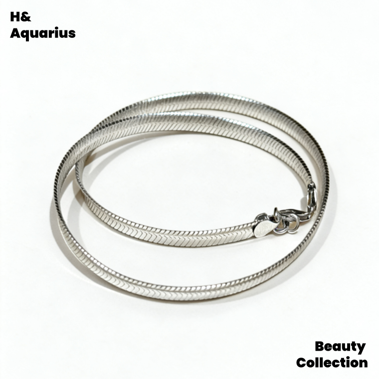 Chain 925 Silver Snake Bone Chain Wide Versatile Light Luxury Classic Necklace