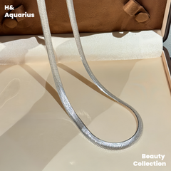 Chain 925 Silver Snake Bone Chain Wide Versatile Light Luxury Classic Necklace