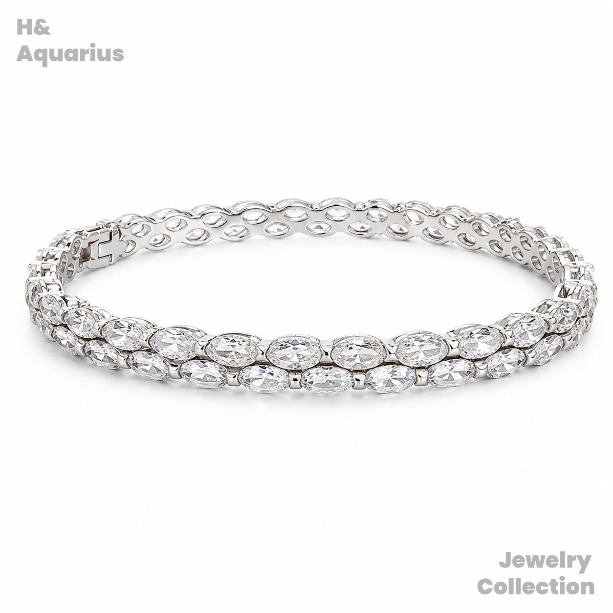 925 Silver & Zirconia Wave Star Bangle - Minimalist Luxury Full Pavé Bracelet