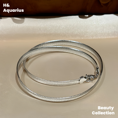 Chain 925 Silver Snake Bone Chain Wide Versatile Light Luxury Classic Necklace