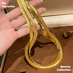 Chain 925 Silver Snake Bone Chain Wide Versatile Light Luxury Classic Necklace