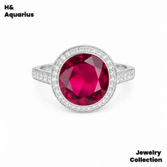 Lab-Grown Ruby Velvet Ring - 925 Silver Luxury Minimalist Statement Ring