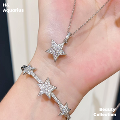 925 Silver Synthetic Zircon Bracelet Starry Bracelet Silver Versatile Light Luxury Inlaid Fashion Bracelet