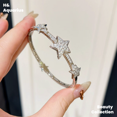 925 Silver Synthetic Zircon Bracelet Starry Bracelet Silver Versatile Light Luxury Inlaid Fashion Bracelet