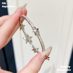 925 Silver Synthetic Zircon Bracelet Starry Bracelet Silver Versatile Light Luxury Inlaid Fashion Bracelet