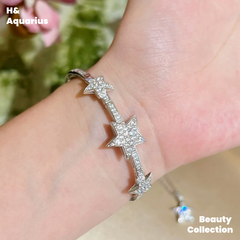 925 Silver Synthetic Zircon Bracelet Starry Bracelet Silver Versatile Light Luxury Inlaid Fashion Bracelet