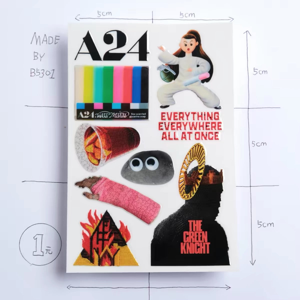 A24 Movie Theme Stickers - Waterproof Transfer Decals for Phone Helmet Laptop Water Bottle Luggage