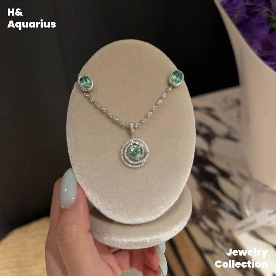 Synthetic YAG Mint Mambo Pendant - 925 Silver Minimalist Luxury Fashion Necklace
