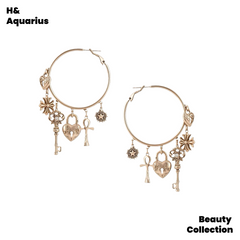 SUMIYAKI love lock cylinder series autumn and winter American retro style key love earrings slimming big earring women