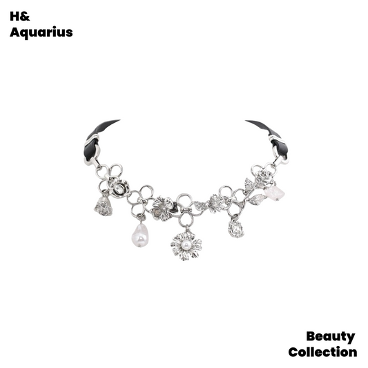 SUMIYAKI daisy girl leather niche necklace female gal sweet cool high-end sense personality trend clavicle chain