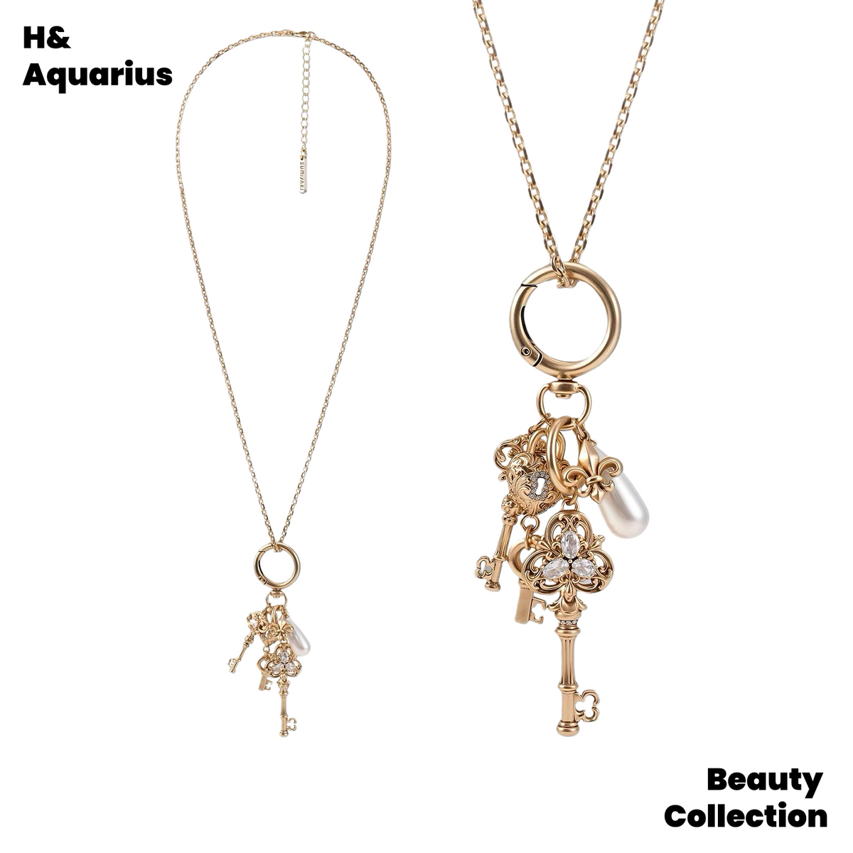 SUMIYAKI Love Lock Cylinder Series Vintage Key Pendant Necklace is detachable