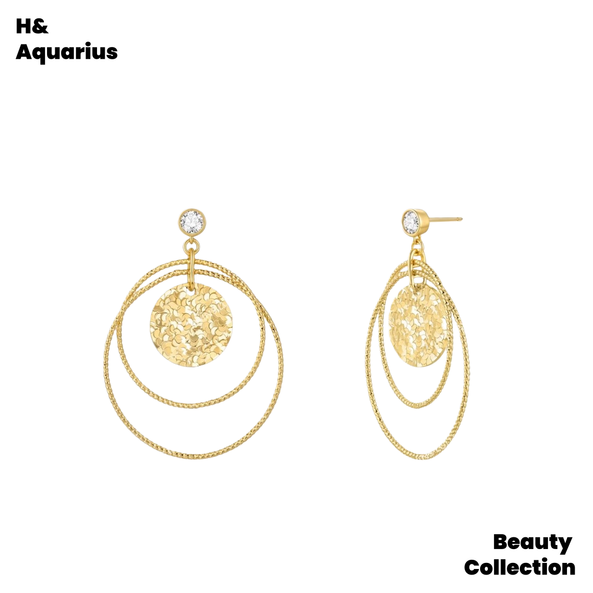 ¡¾Crushed Ice Ring¡¿New Year's niche light luxury high-end simple style round earrings