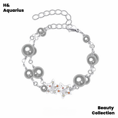 Brass bracelet reinvents the future original layered grey pearl bracelet