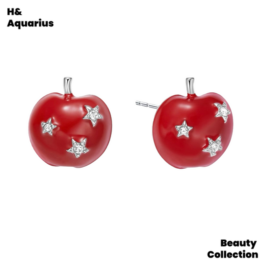 Brass Earrings New Year's Bunny Apple Star Earrings Stud Earrings